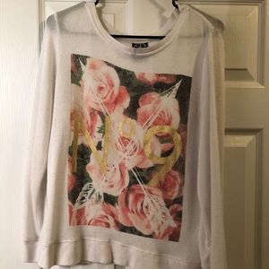 Stylish floral print design sweater